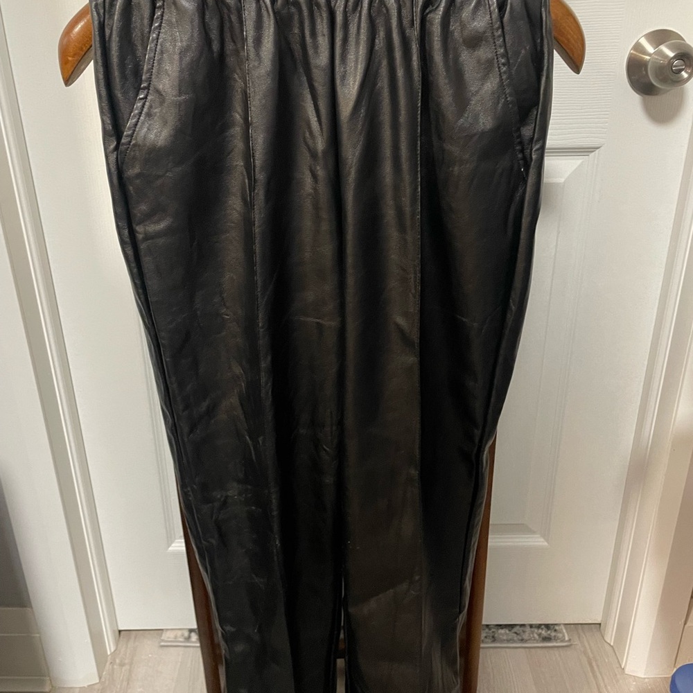 Maison C Black Leather womens Pants